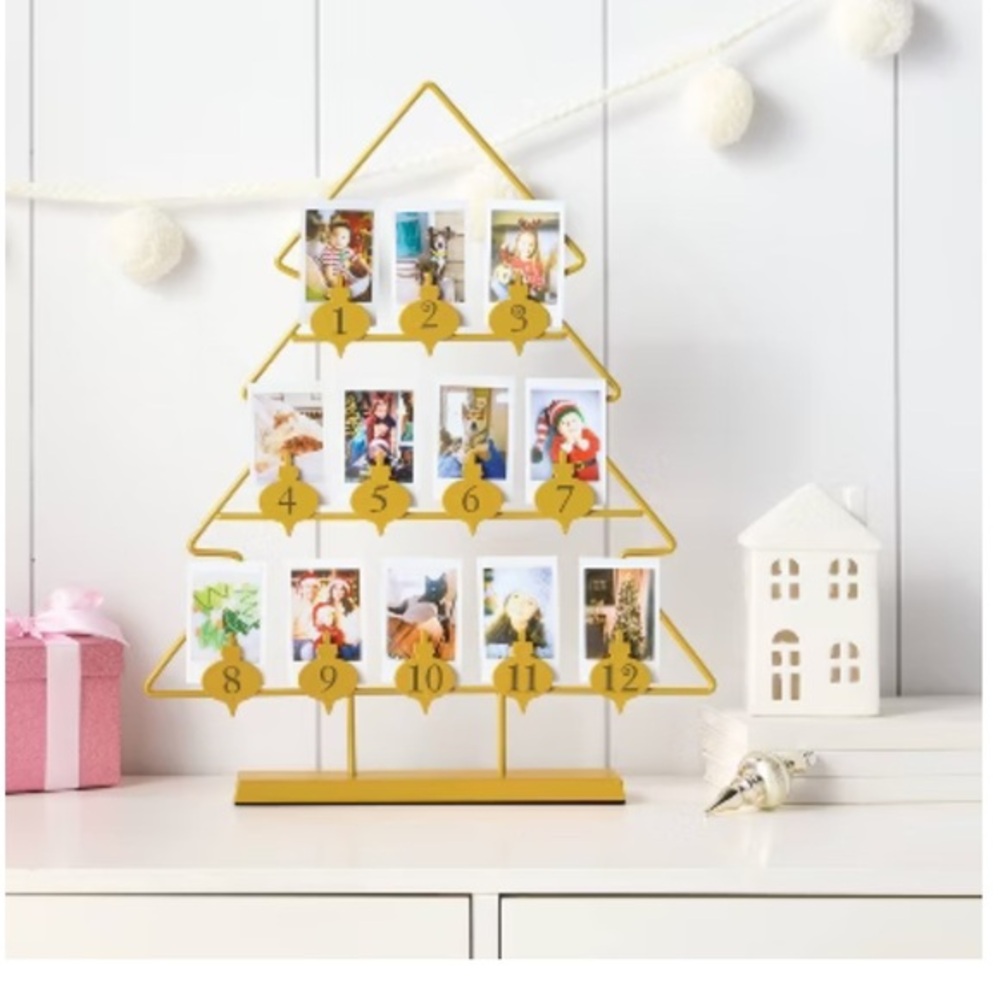 WONDERSHOP Instax Mini Instant Film Gold Metal 12 day Advent photo display tree